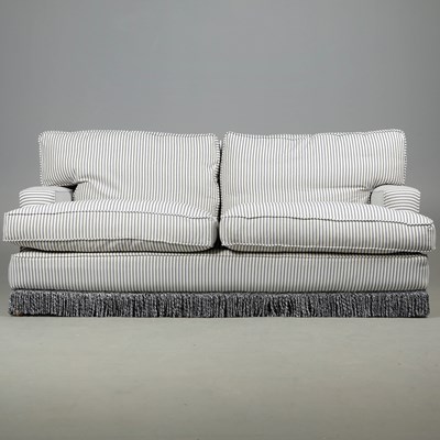 Lot 515 - KINGCOME SOFA IN BLUE AND WHITE TICKING