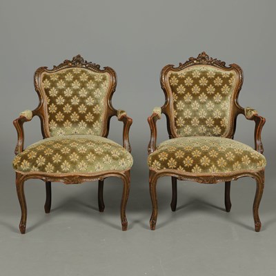 Lot 340 - PAIR OF LATE 19TH CENTURY FRENCH FAUTEUILS (2)