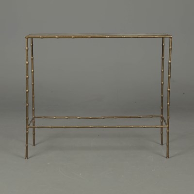 Lot 816 - ATTRIBUTED TO GRANGER HERTZOG BRASS BAMBOO SHAGREEN CONSOLE TABLE