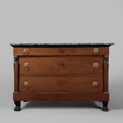 Lot 343 - FRENCH EMPIRE MAHOGANY COMMODE