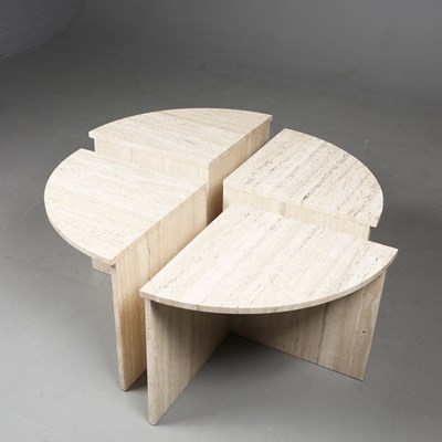 Lot 11 - 1970s ITALIAN TRAVERTINE SECTIONAL COFFEE TABLE