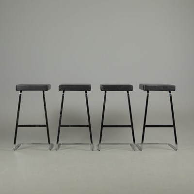 Lot 36 - KNOLL FOUR SEASONS BARSTOOLS, A SET OF 4
