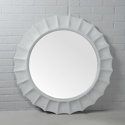 Lot 770 - ANDREW MARTIN WALL MIRROR WITH FAUX SHAGREEN FRAME