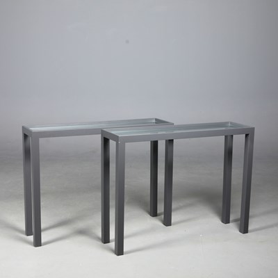 Lot 656 - CONSOLE TABLES, A PAIR