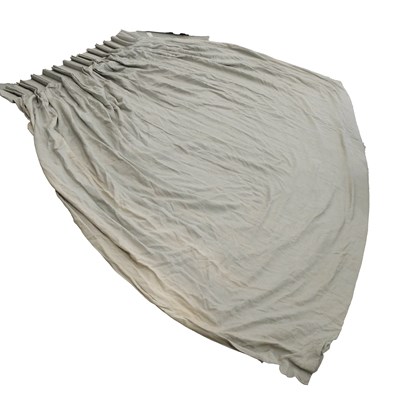 Lot 661 - CURTAINS, A PAIR, GREY LINEN STYLE