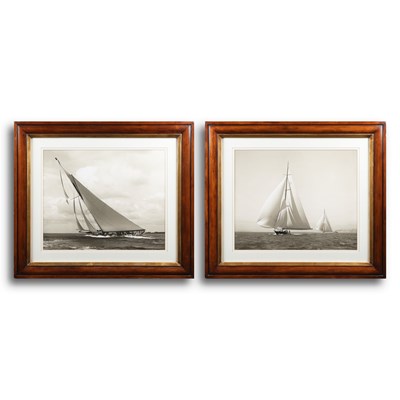 Lot 128 - SET OF TWO RALPH LAUREN FRAMED PHOTOGRAPHIC PRINTS OF SAILING BOATS