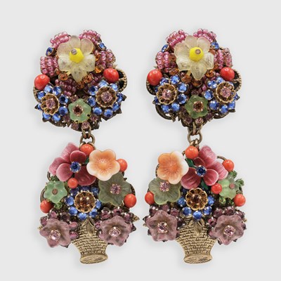 Lot 249 - STANLEY HAGLER, A 1960s PAIR OF RARE AND ICONIC PENDANT EARRINGS