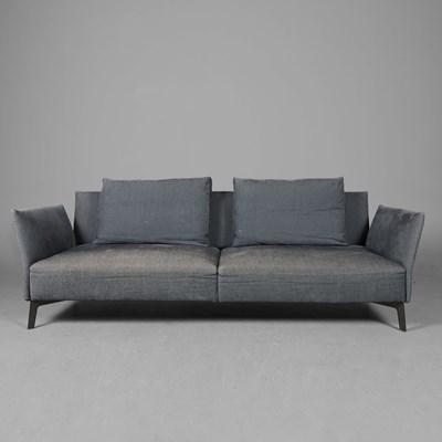 Lot 373 - HEALS OTTO SOFABED IN NAVY BLUE UPHOLSTERY