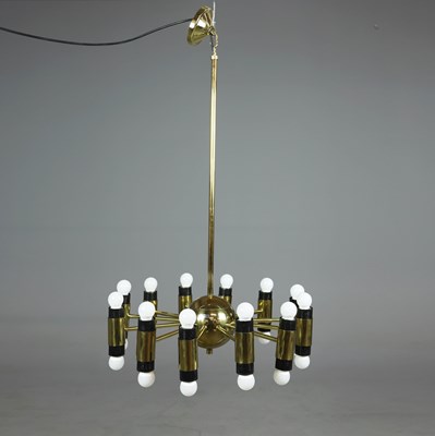 Lot 138 - 1970s AMERICAN GILT BRASS CEILING LIGHT