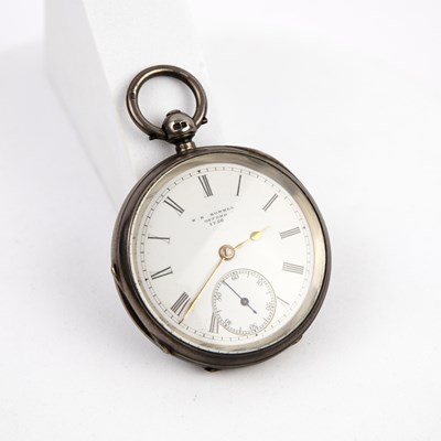 Lot 193 - R.R ROWELL OXFORD SILVER POCKET WATCH.