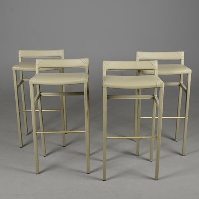 Lot 506 - OCHRE SABLE BAR STOOLS, A SET OF 4
