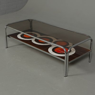 Lot 42 - 1970s CHROME AND TILED COFFEE TABLE