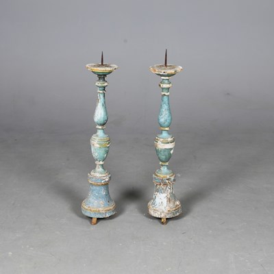 Lot 444 - 18TH CENTURY GUSTAVIAN CANDLESTICKS (2)