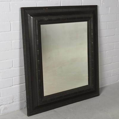 Lot 445 - EARLY 20TH CENTURY FLEMISH EBONISED WALL MIRROR