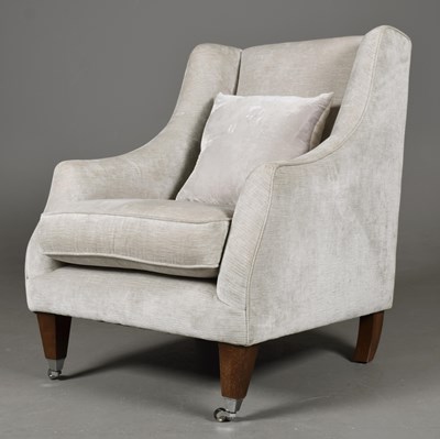 Lot 713 - ARMCHAIR IN NEUTRAL UPHOLSTERY