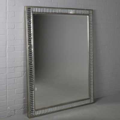Lot 664 - WALL MIRROR WITH A SILVERED FRAME
