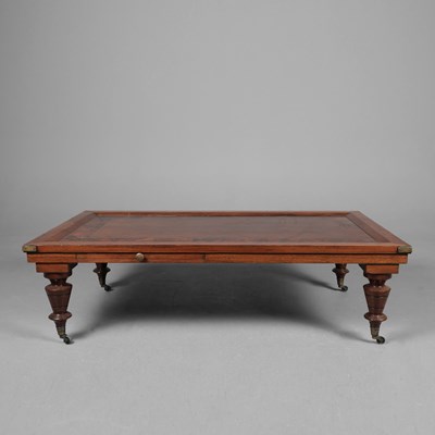 Lot 712 - CAMPAIGN STYLE MAHOGANY COFFEE TABLE