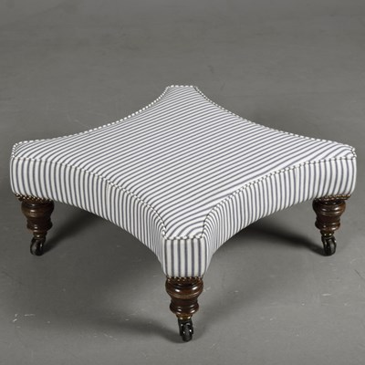 Lot 422 - VICTORIAN WALNUT CONCAVE SIDED STOOL