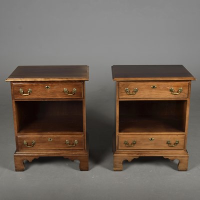 Lot 424 - PAIR OF GEORGIAN STYLE CHERRYWOOD BEDSIDE CUPBOARDS (2)