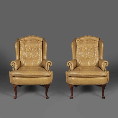 Lot 425 - PAIR OF WING ARMCHAIRS BY BREWSTER AND STROUD (2)