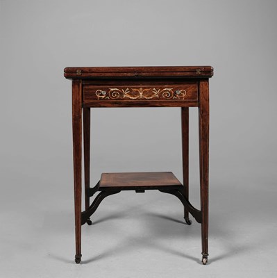 Lot 352 - EDWARDIAN ENVELOPE CARD TABLE