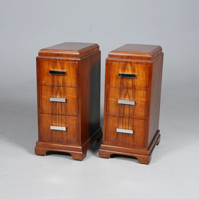 Lot 302 - PAIR OF ART DECO BEDSIDE CHESTS (2)