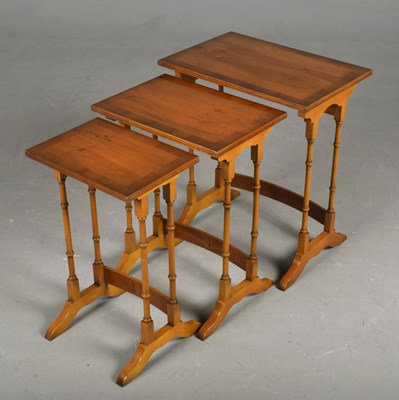 Lot 480 - NEST OF THREE YEWWOOD TABLES (3)