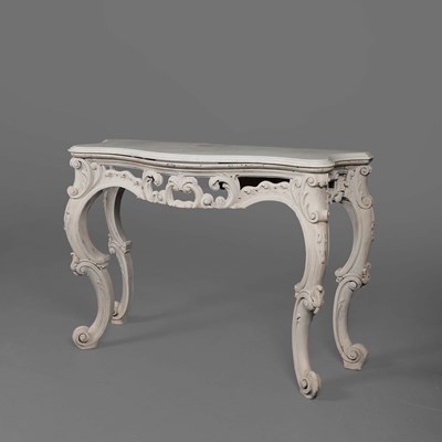 Lot 400 - VICTORIAN PAINTED CONSOLE TABLE