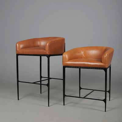 Lot 530 - ARTERIORS OSBOURNE COUNTER STOOLS, A GRADUATED PAIR.
