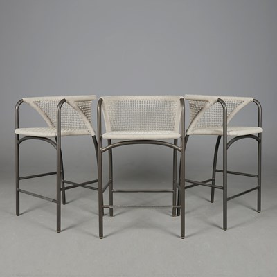Lot 557 - ARTERIORS ENZO OUTDOOR COUNTER STOOL, SET OF 3.