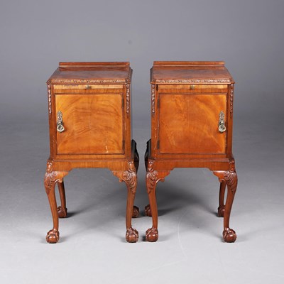 Lot 590 - BEDSIDE CABINETS, A PAIR.