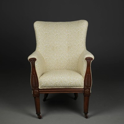 Lot 299 - GEORGE IV ROSEWOOD ARMCHAIR.