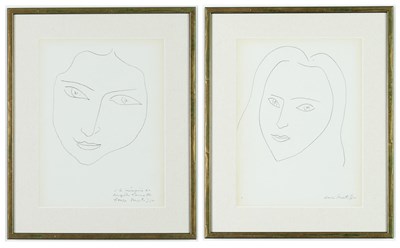 Lot 54 - HENRI MATISSE. A PAIR OF PORTRAITS OF ANGELA LAMOTTE LITHOGRAPHS.