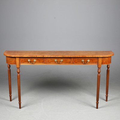 Lot 503 - BUR WALNUT HALL TABLE.