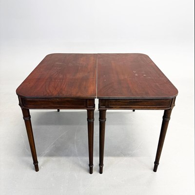 Lot 567 - GEORGIAN STYLE CONSOLE TABLES, A PAIR.
