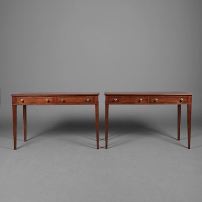 Lot 545 - STEPHEN CHURCH CONSOLE TABLES, A PAIR.