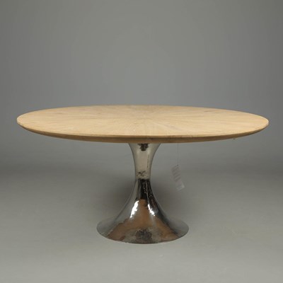 Lot 491 - JULIAN CHICHESTER TIFFANY TABLE TOP WITH DAKOTA BASE.