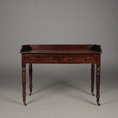 Lot 322 - WILLIAM IV IRISH MAHOGANY WRITING TABLE BY WILLIAMS & GIBTON.
