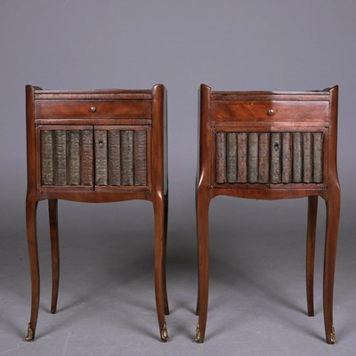 Lot 320 - PAIR OF LOUIS XV STYLE TABLES DE NUIT (2).