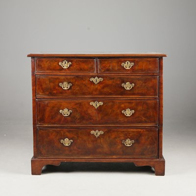 Lot 334 - GEORGE II WALNUT CHEST.