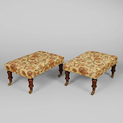 Lot 677 - PAIR OF FOOTSTOOLS (2).