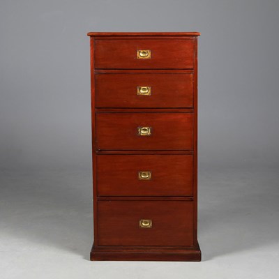 Lot 293 - VICTORIAN MAHOGANY TALL CHEST.