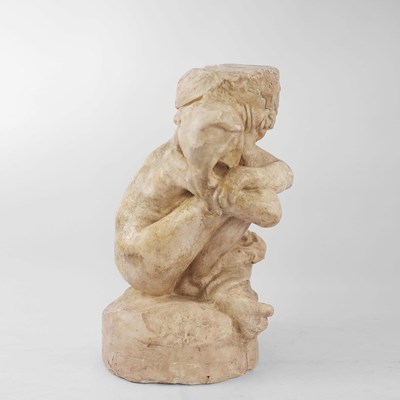 Lot 139 - AFTER AUGUSTIN RODIN (FRENCH 1840-1917). FALLEN CARYATID CARRYING HER STONE.