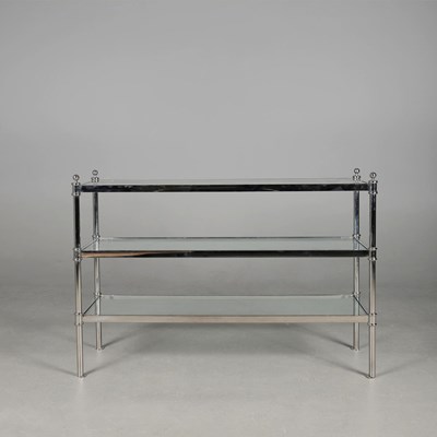 Lot 688 - OKA TIERED CONSOLE TABLE.