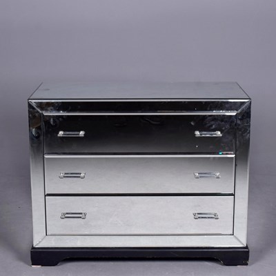 Lot 757 - MIRRORED CHEST OF DRAWERS.