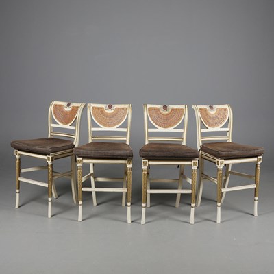 Lot 551 - ATTRIBUTED TO CLIVE CRISTIANSEN BAR STOOLS, A SET OF 4.