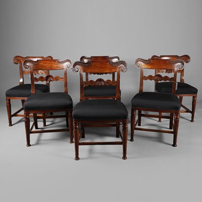 Lot 316 - SET OF SIX LARGER WILLIAM IV MAHOGANY DINING CHAIRS (6).