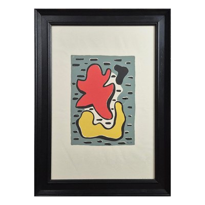 Lot 58 - FERNAND LEGER ( 1881-1955). COMPOSITION AVEC FORMES JAUNES ET ROUGE.