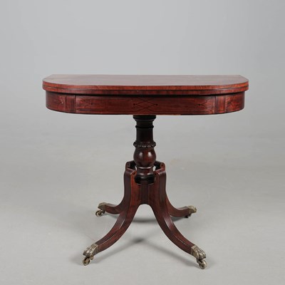 Lot 295 - A REGENCY MAHOGANY CARD TABLE.