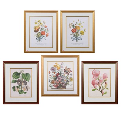 Lot 108 - PRINTS, FIVE, ON A FLORAL THEME (5)